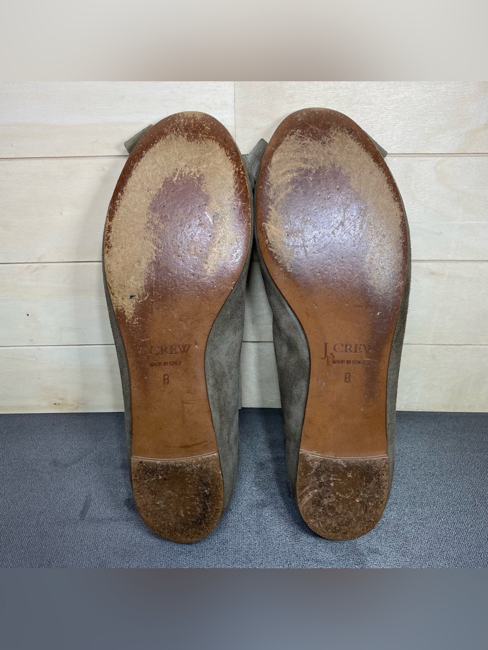 J Crew Ballet Flats Suede Leather Women's Size 8 Shoes Bow Slip-Ons - Picture 9 of 13